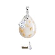 Mini Goutte Rondouillard  avec Feuilles d’Or et Goutte de Zircone