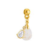 Mini Diamond Drop Gold Leaf with Zirconia Drop