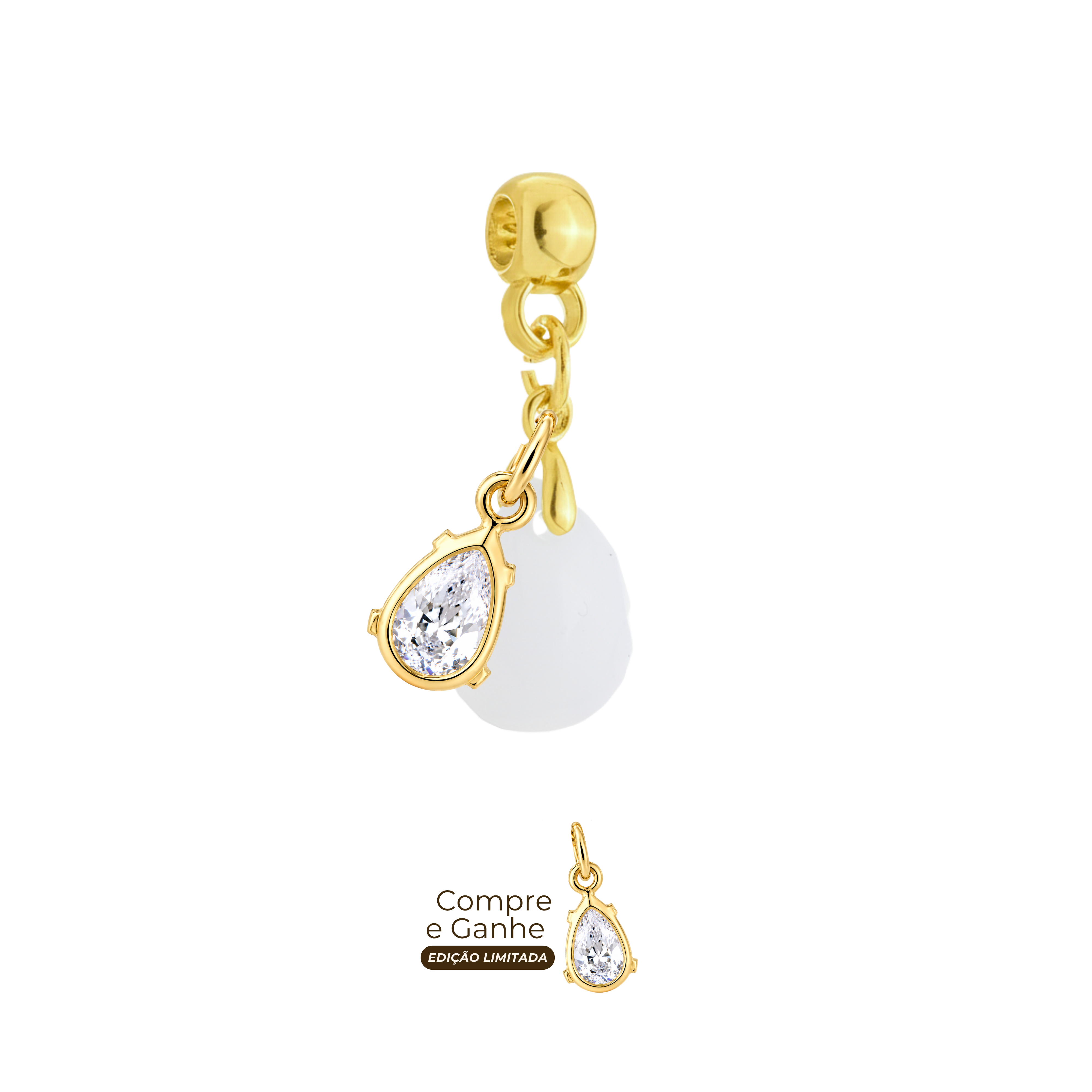 Mini Gota Lapidada com Gota Zircônia