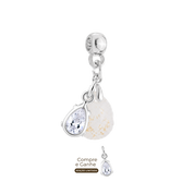 Mini Gota Lapidada com Folhas Douradas e Gota Zircônia