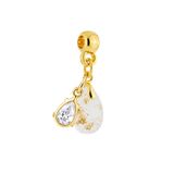 Mini Drop Gold Leaf with Zirconia Drop