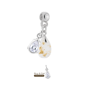 Mini Goutte avec Feuilles d’Or et Goutte de Zircone