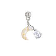 Mini Moon Gold Leaf with Zirconia Drop