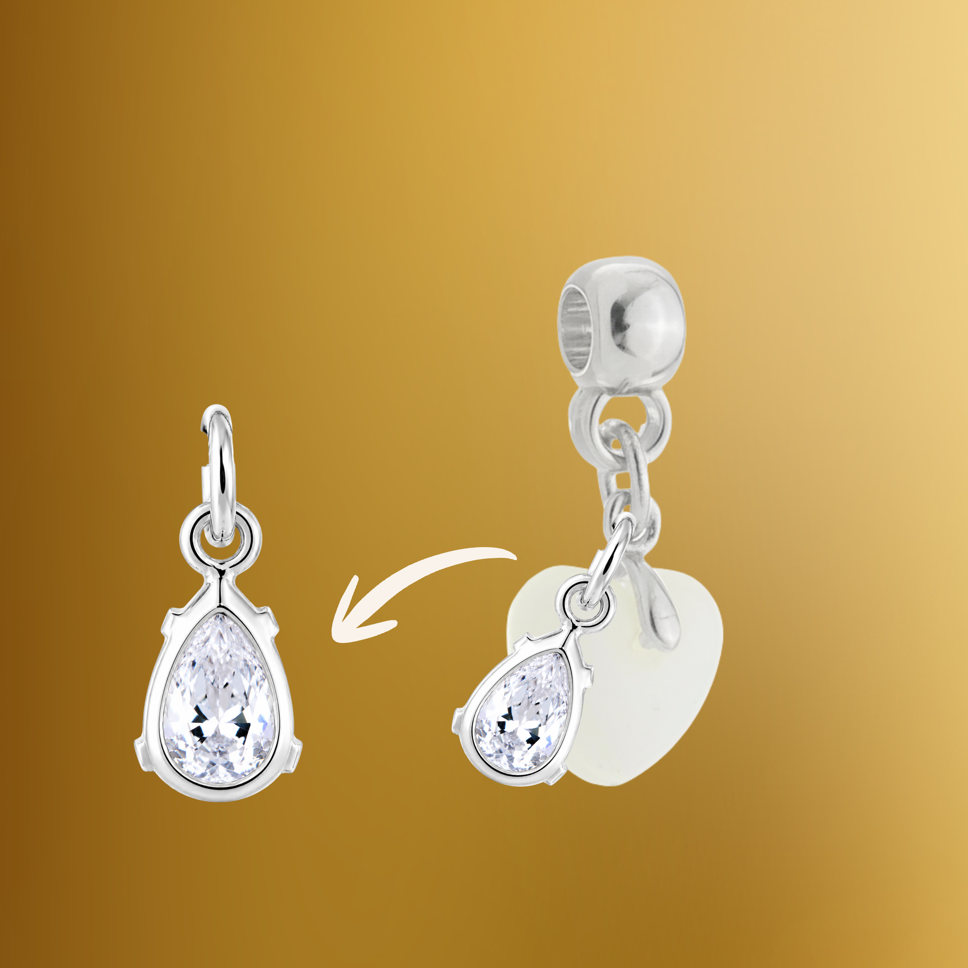 Berloque Adicional com Gota Zircônia
