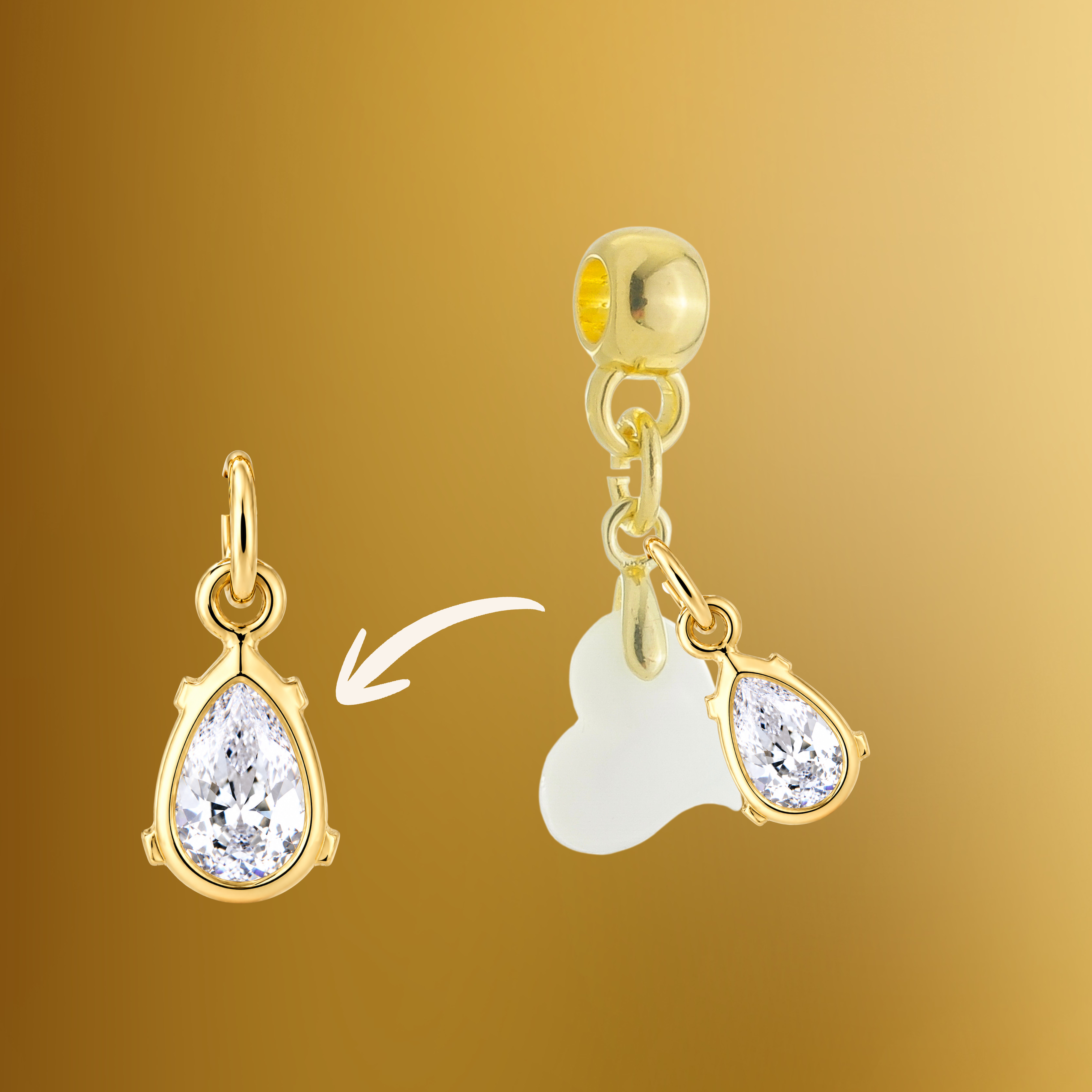 Berloque Adicional com Gota Zircônia