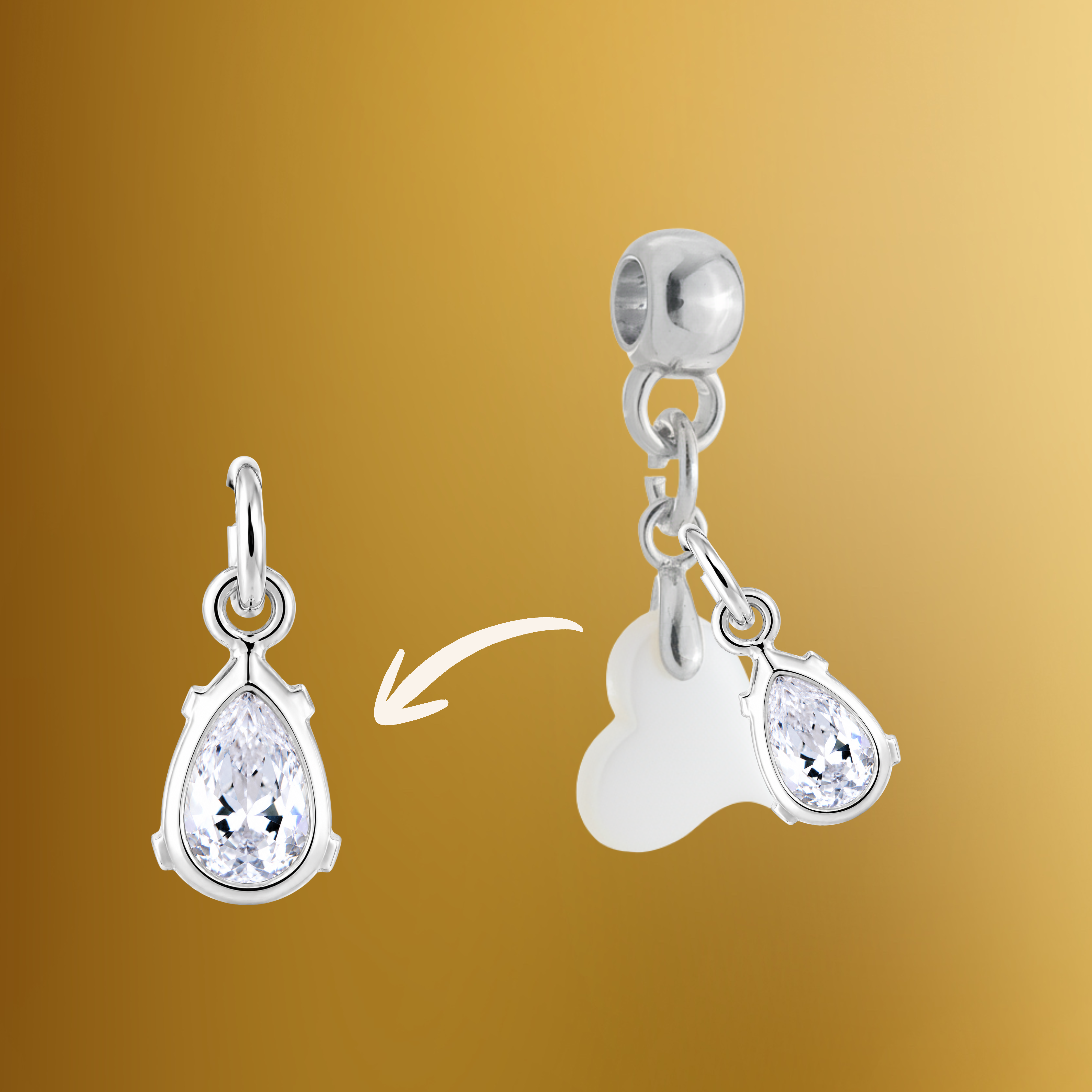 Berloque Adicional com Gota Zircônia
