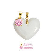 Chubby Heart with Birthstone Pendant