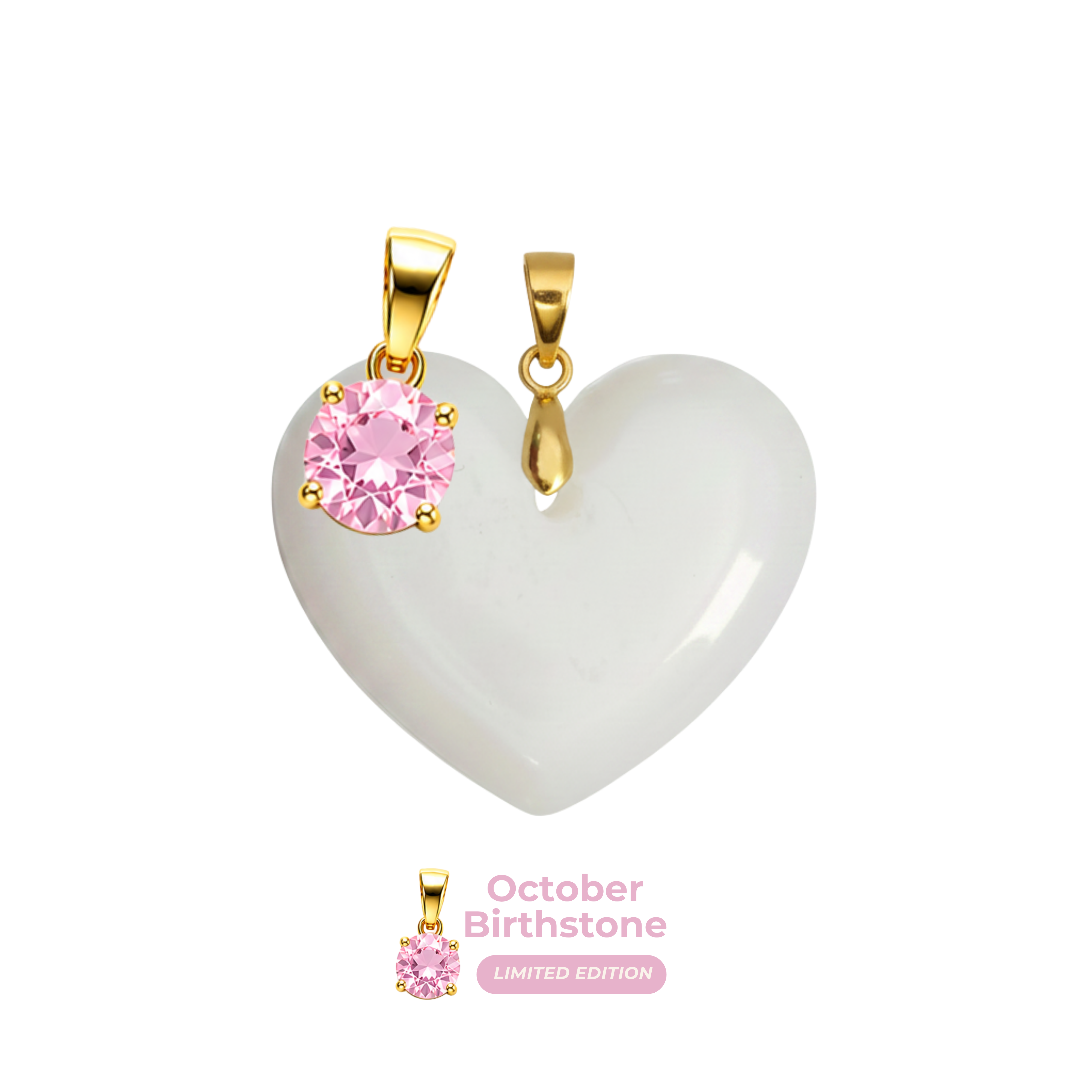 Chubby Heart with Birthstone Pendant