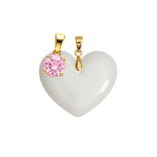 Chubby Heart with Birthstone Pendant
