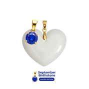 Chubby Heart with Birthstone Pendant