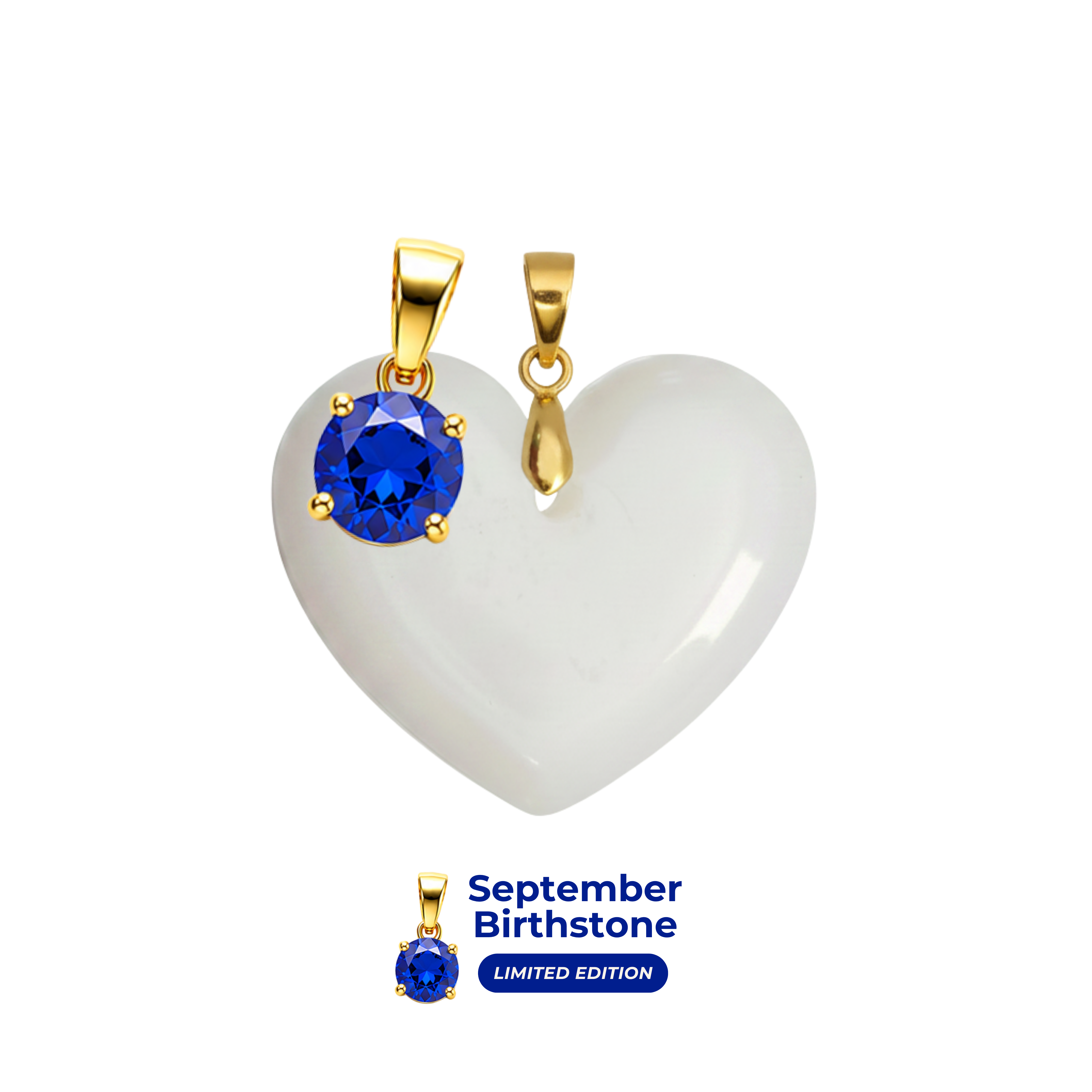 Chubby Heart with Birthstone Pendant