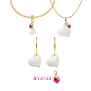 Corazón Torcido con Gota de Circonita