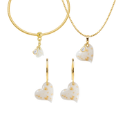 Twisted Heart Gold Leaf with Zirconia Drop